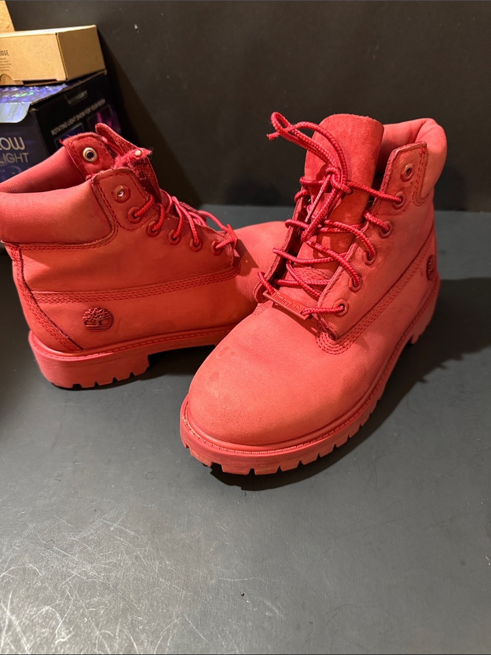 Timberland Kids Bright Red Waterproof Lace-Up Boots
